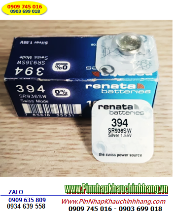 Pin 394 _Pin SR936SW, Pin Renata 394 SR936SW silver oxide 1.55V _Xuất xứ Thụy Sỹ _Vỉ 1viên